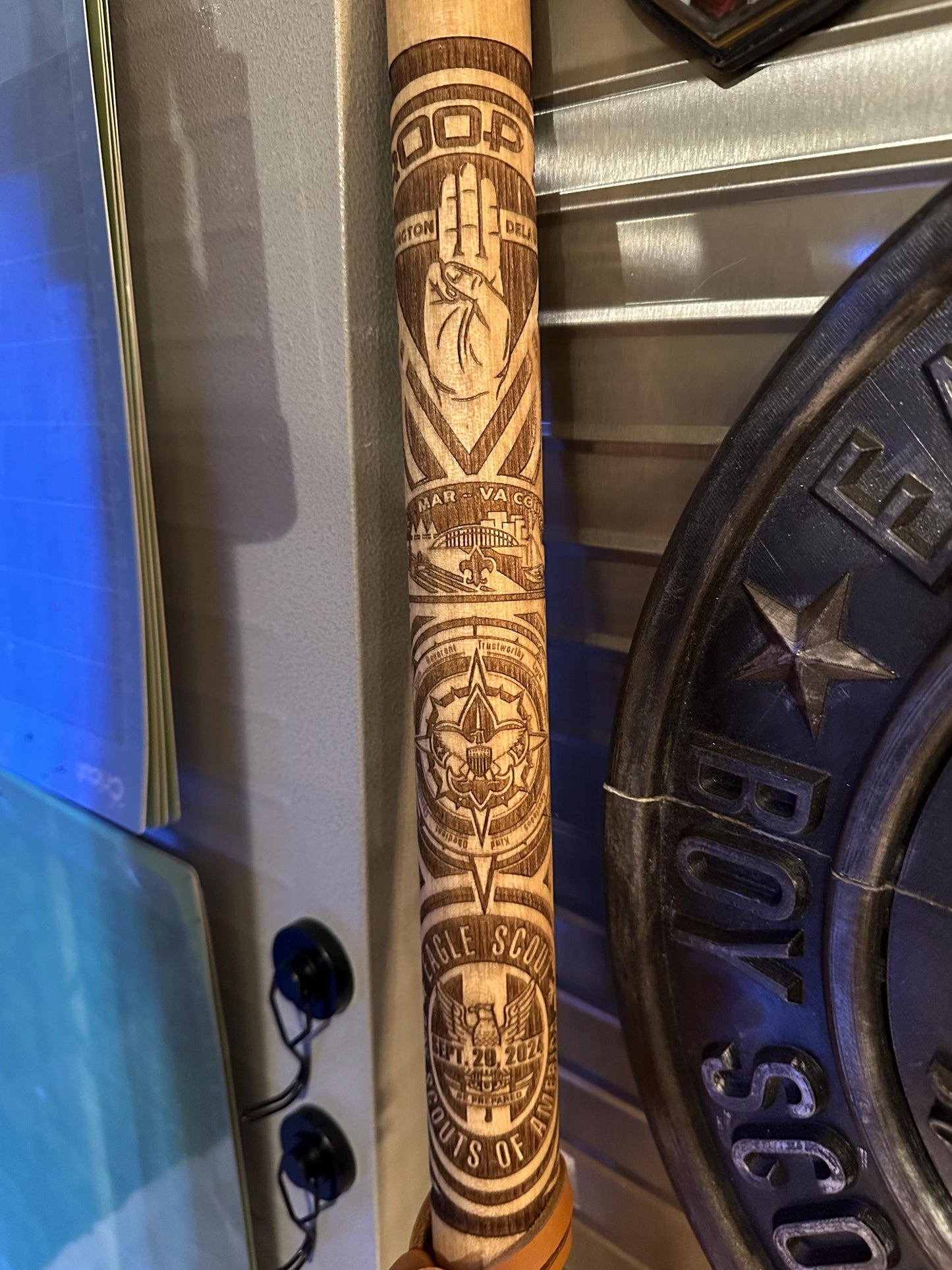 Custom Walking Stick for Woodbadge Recognition, Troop Guide Gift, Scout Stave Woodbadge patrol gift, Officially Licensed by Scouting America