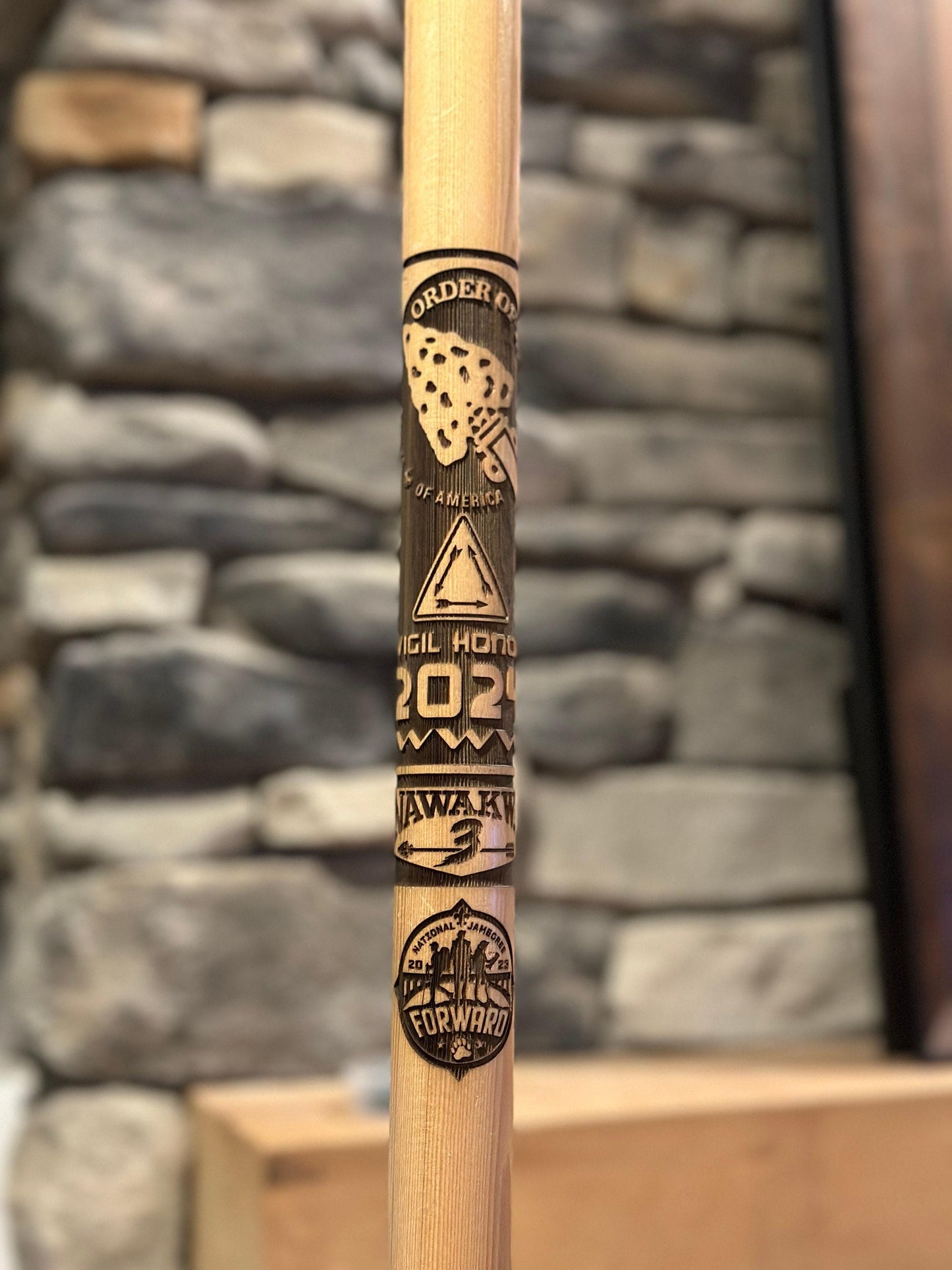 Custom Walking Stick for Vigil Honor Order of the Arrow, Court of Honor, Scout Stave. Officially Licensed by Scouting America