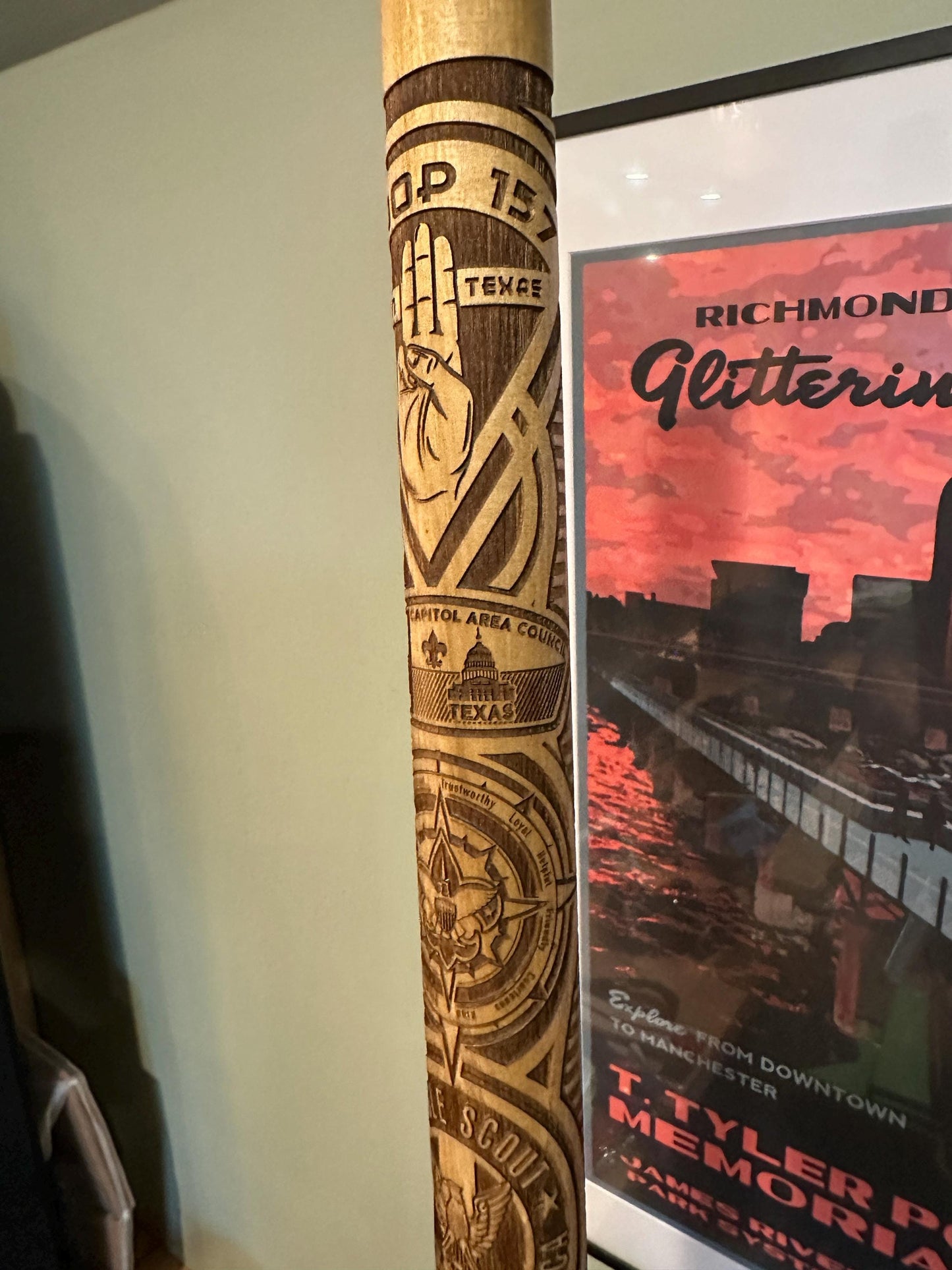 Custom Walking Stick for Woodbadge Recognition, Troop Guide Gift, Scout Stave Woodbadge patrol gift, Officially Licensed by Scouting America